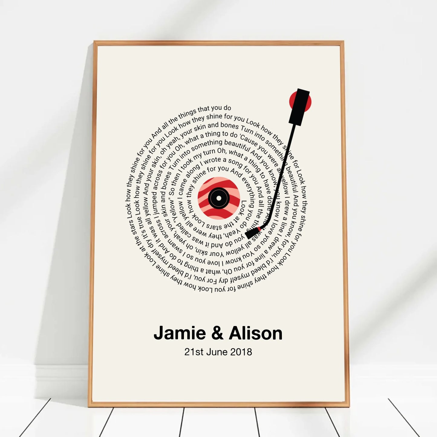 personalised song lyric print