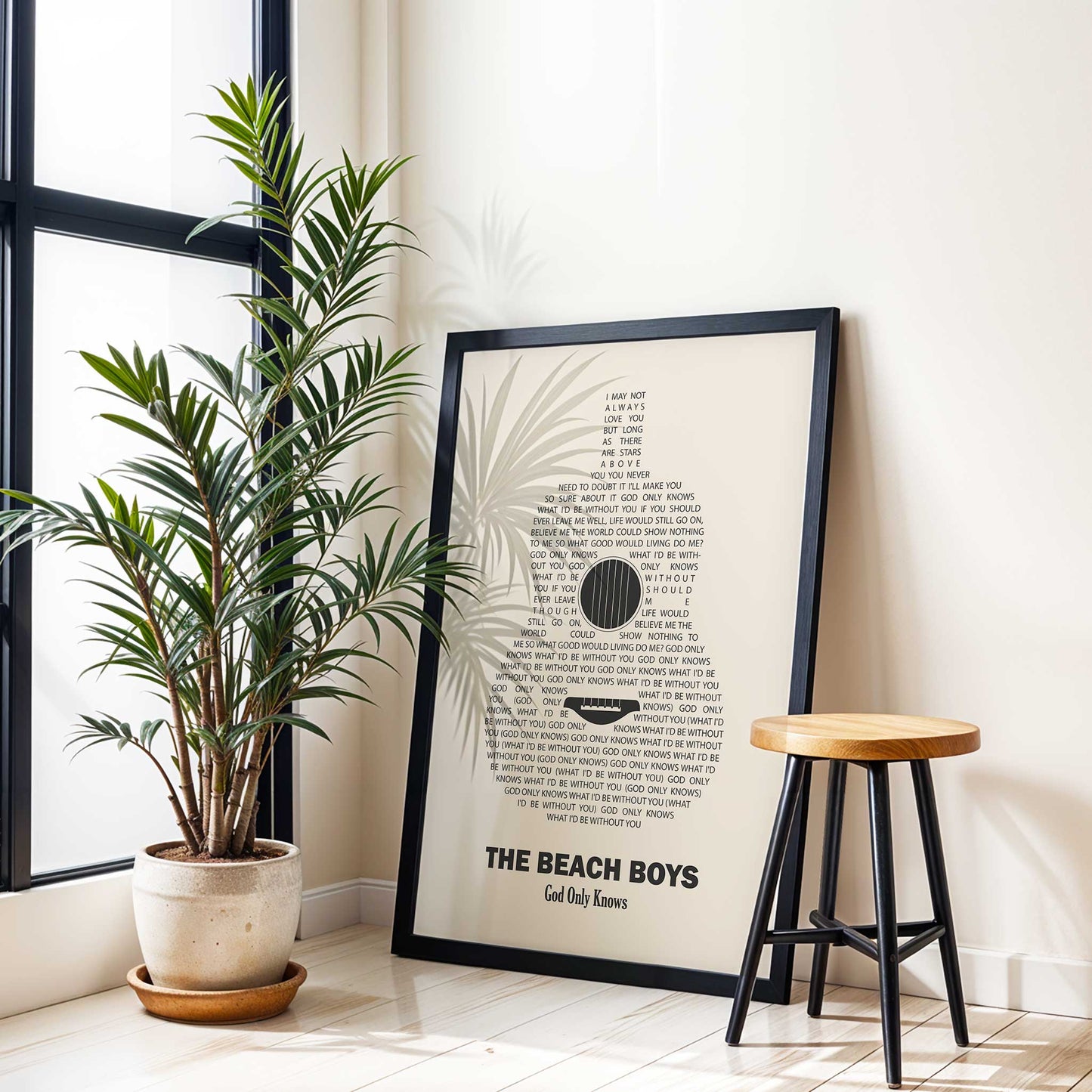 Personalised Guitar Song Lyrics Print - Stone