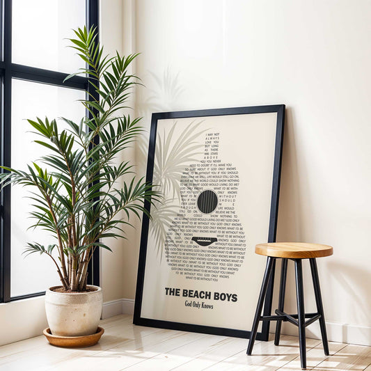 Personalised Guitar Song Lyrics Print - Stone