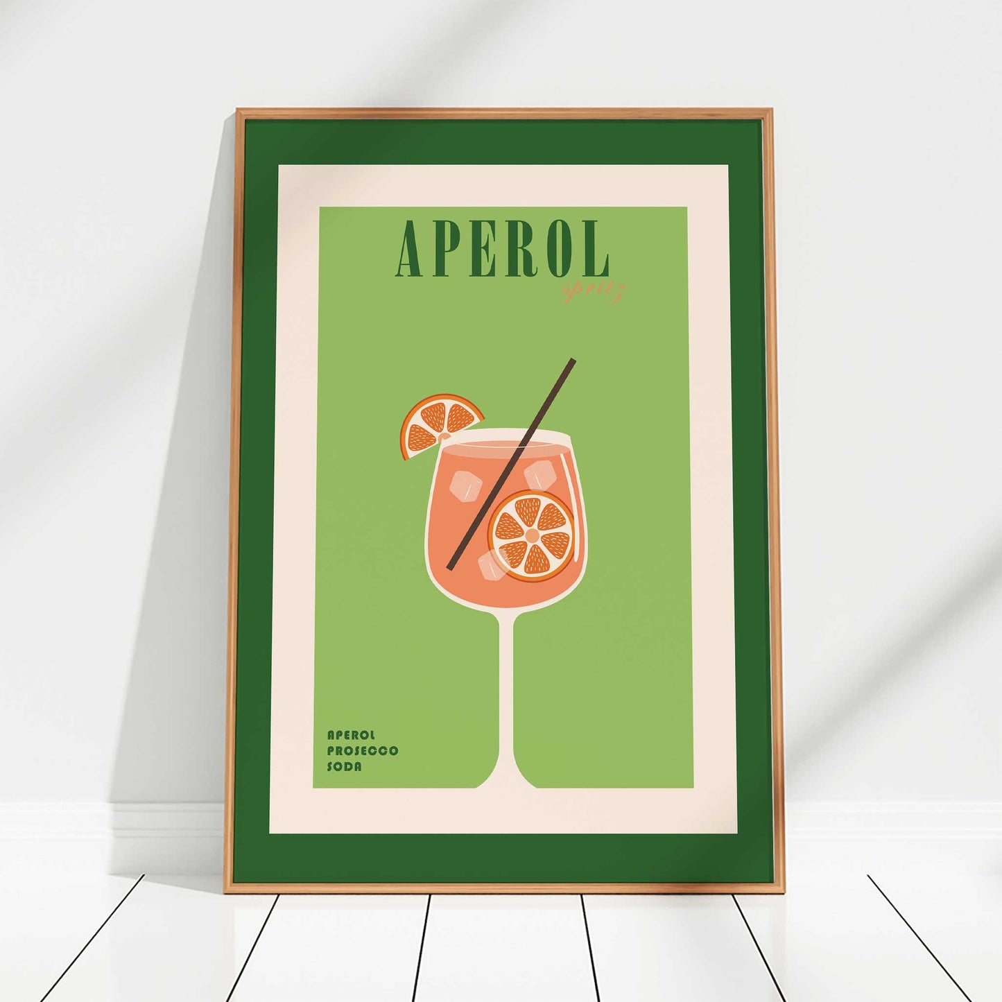 aperol spritz print mockup framed