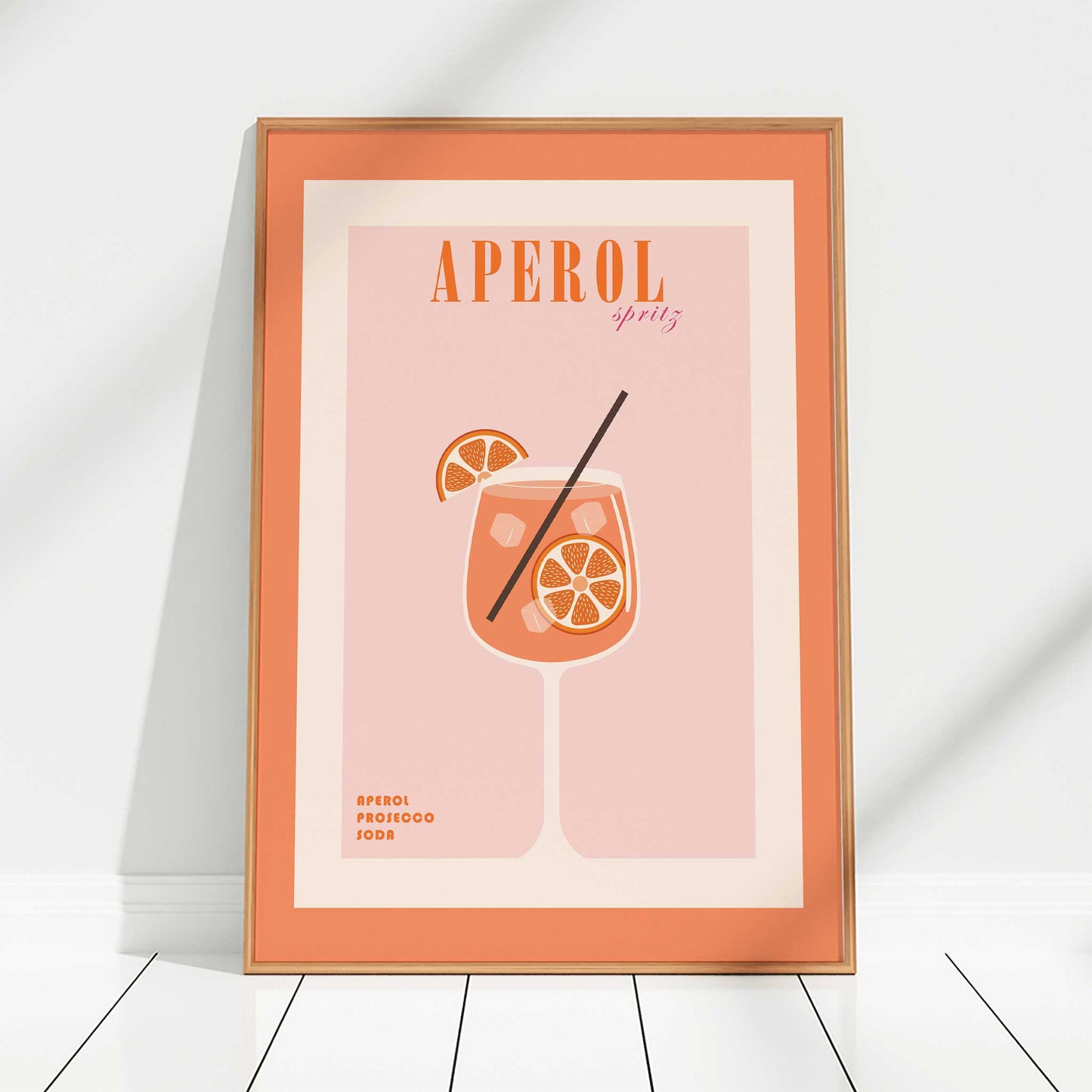 aperol spritz print mockup framed