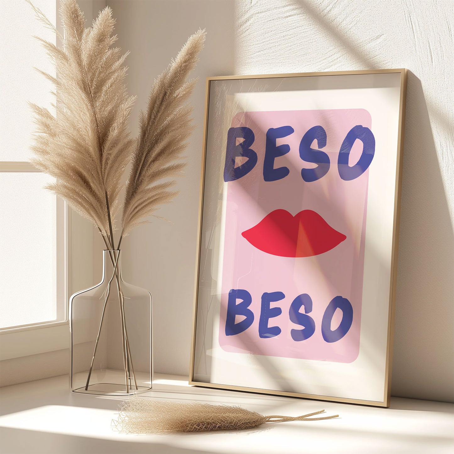 beso beso print mockup trendy lounge