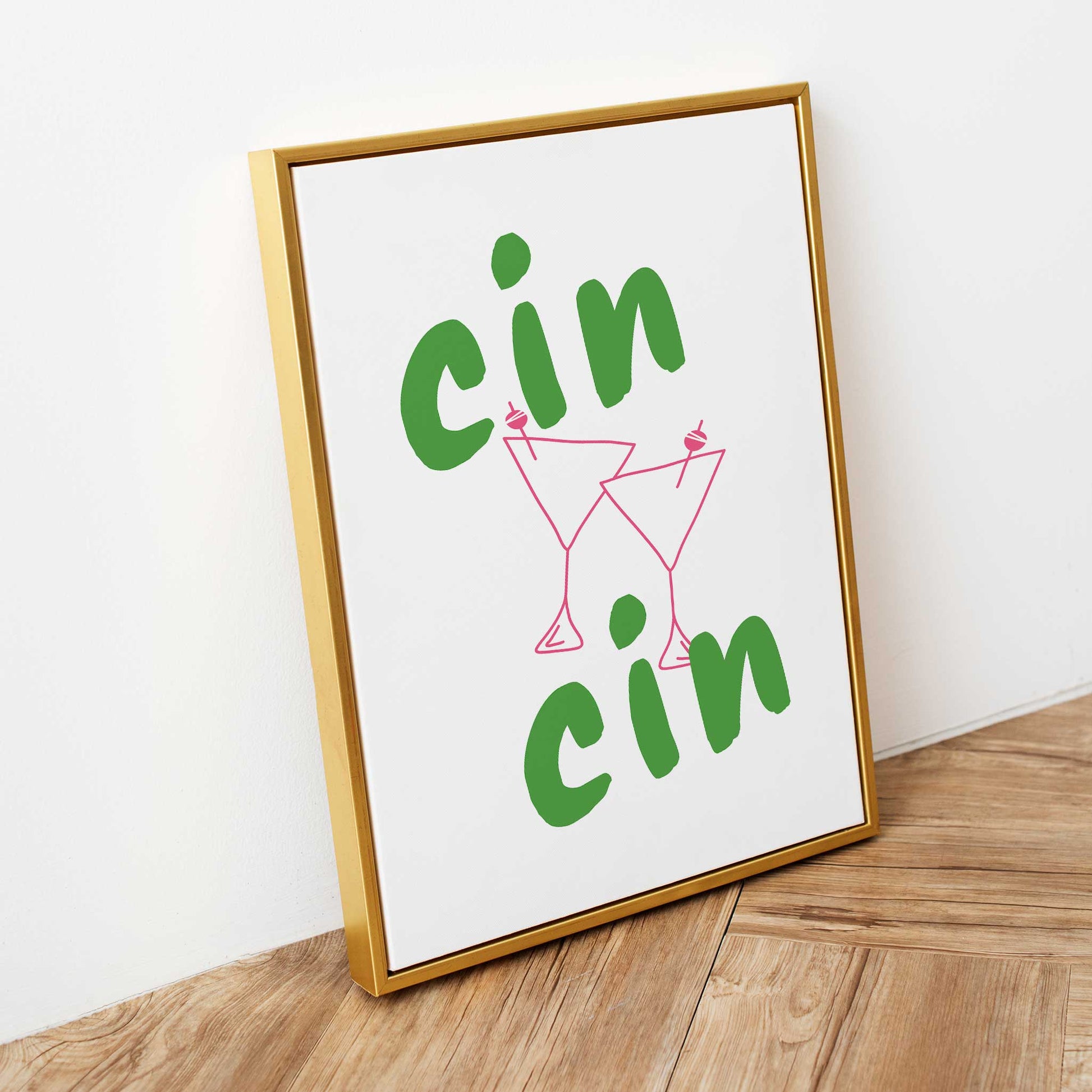 cin cin print mockup frame home bar