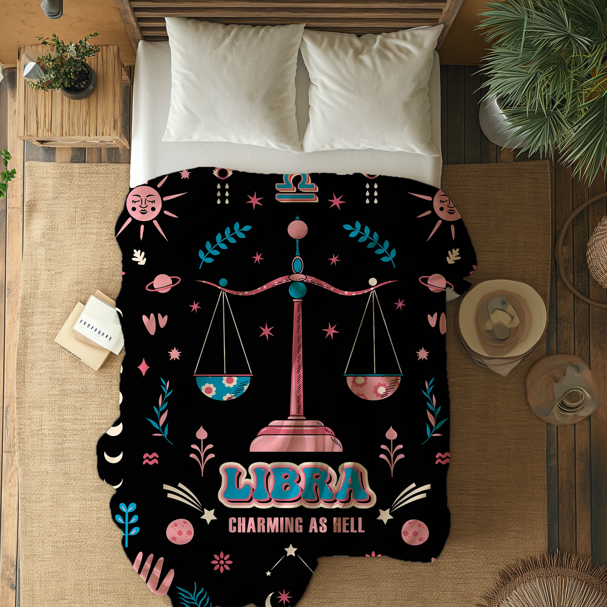 Libra Zodiac Sherpa Blanket