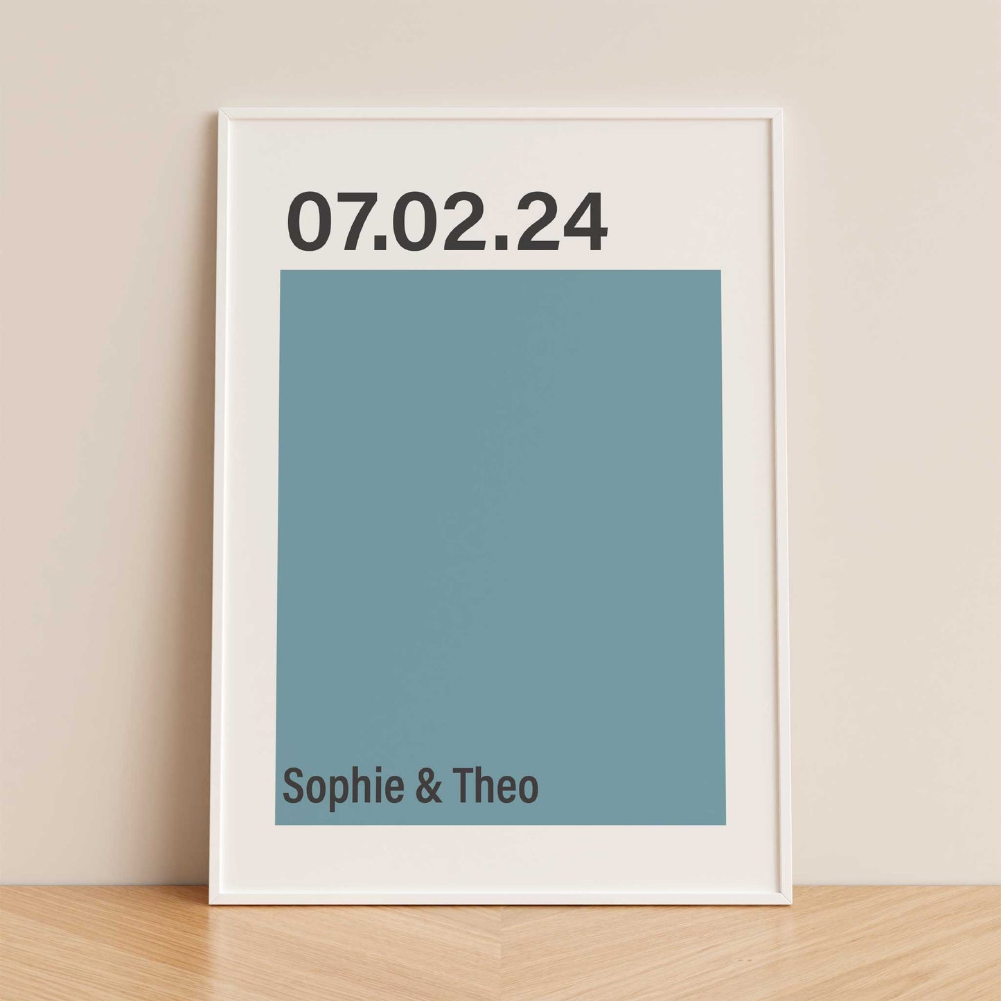 personalised anniversary date print mockup framed trendy apartment