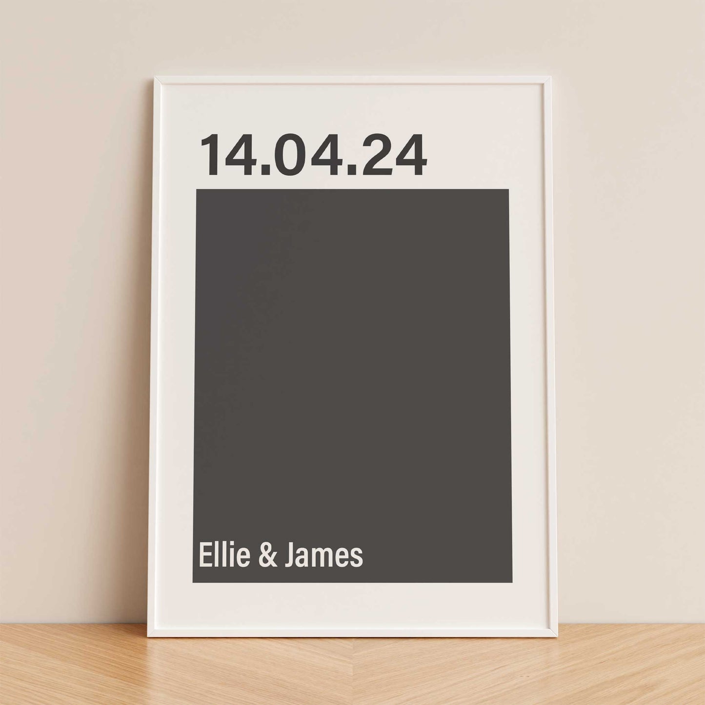 personalised anniversary date print mockup framed trendy apartment