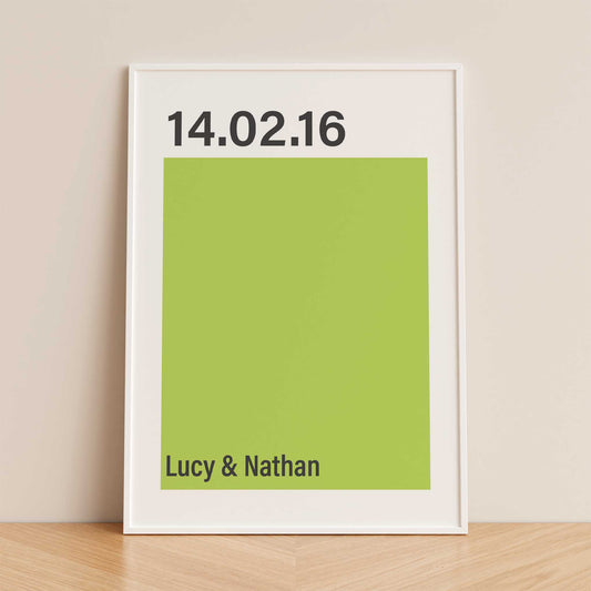 personalised anniversary date print mockup framed trendy apartment