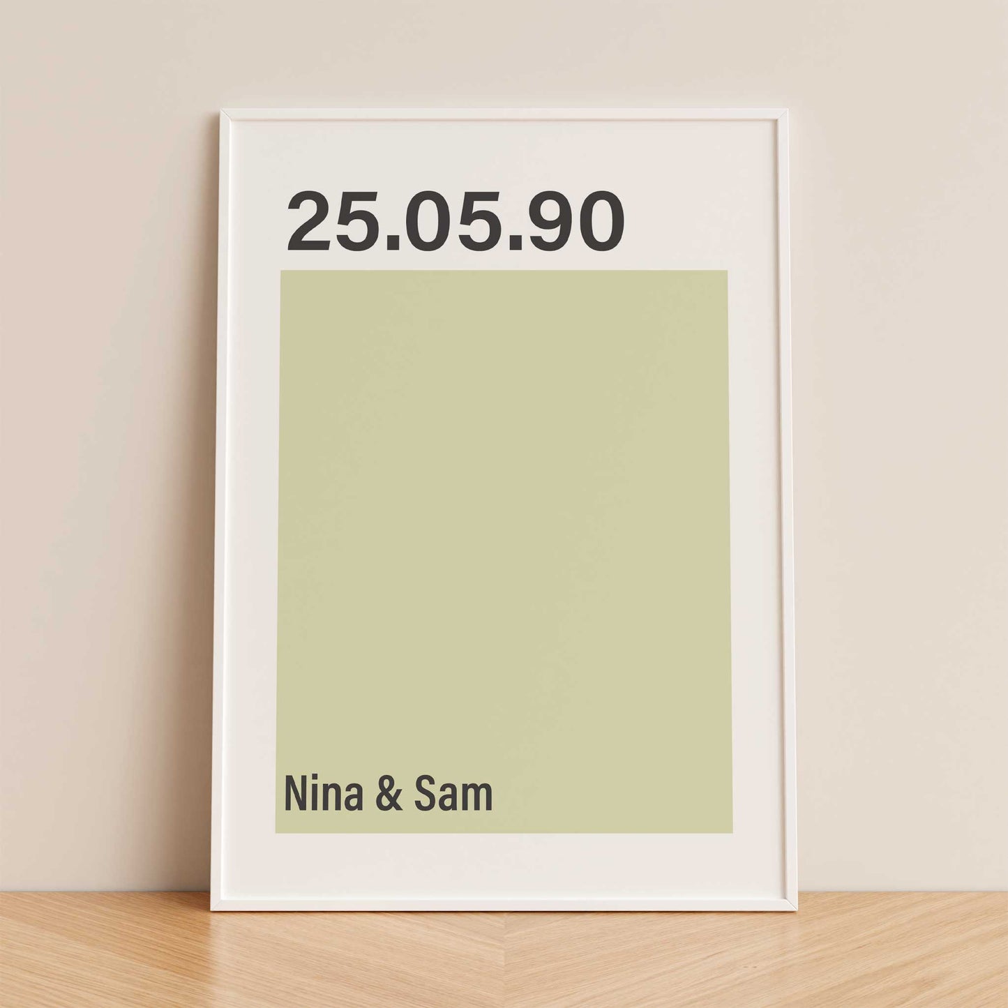 personalised anniversary date print mockup framed trendy apartment