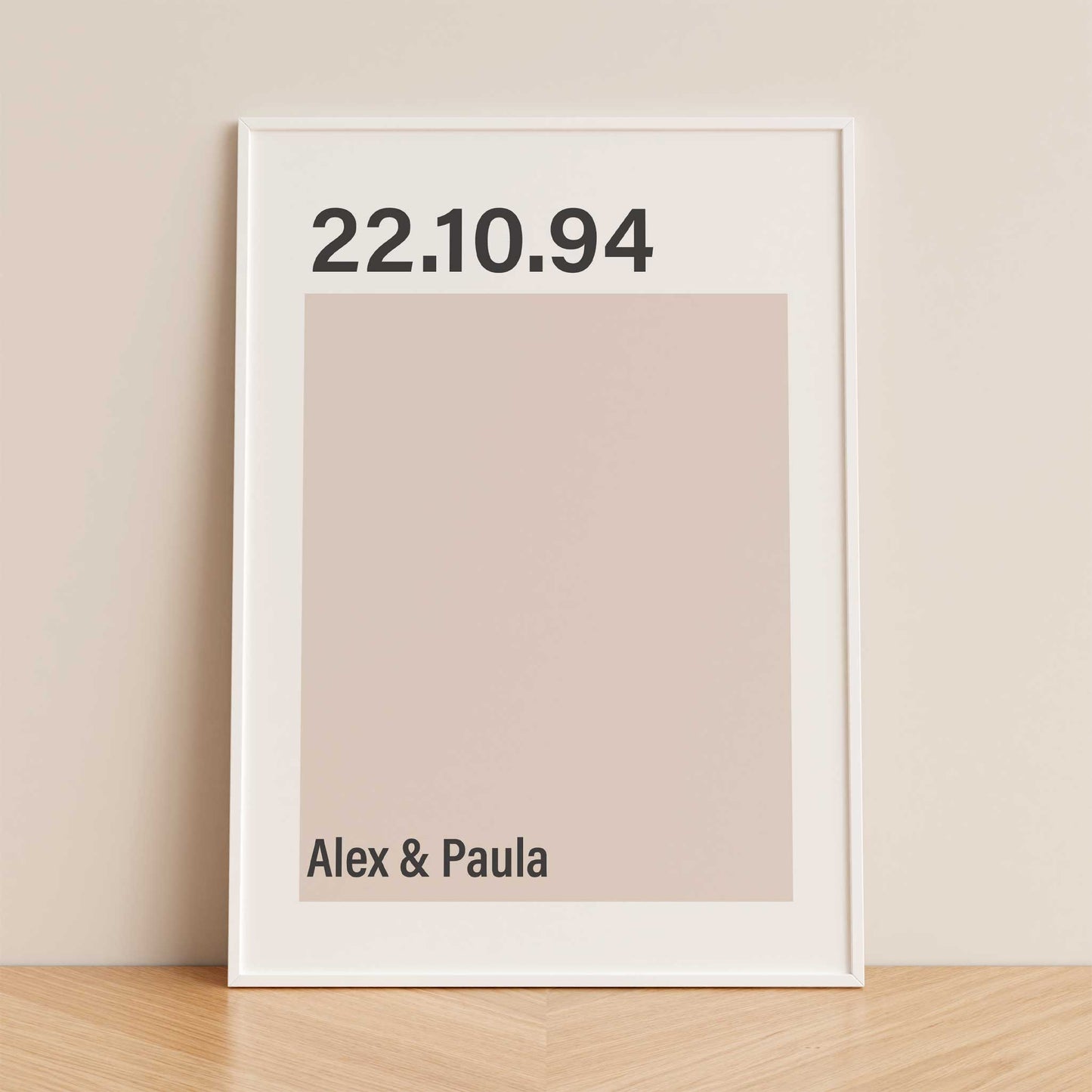 personalised anniversary date print mockup framed trendy apartment