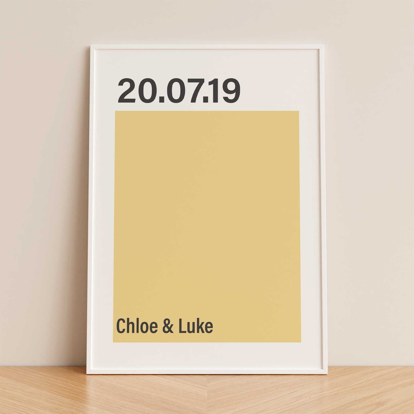 personalised anniversary date print mockup framed trendy apartment