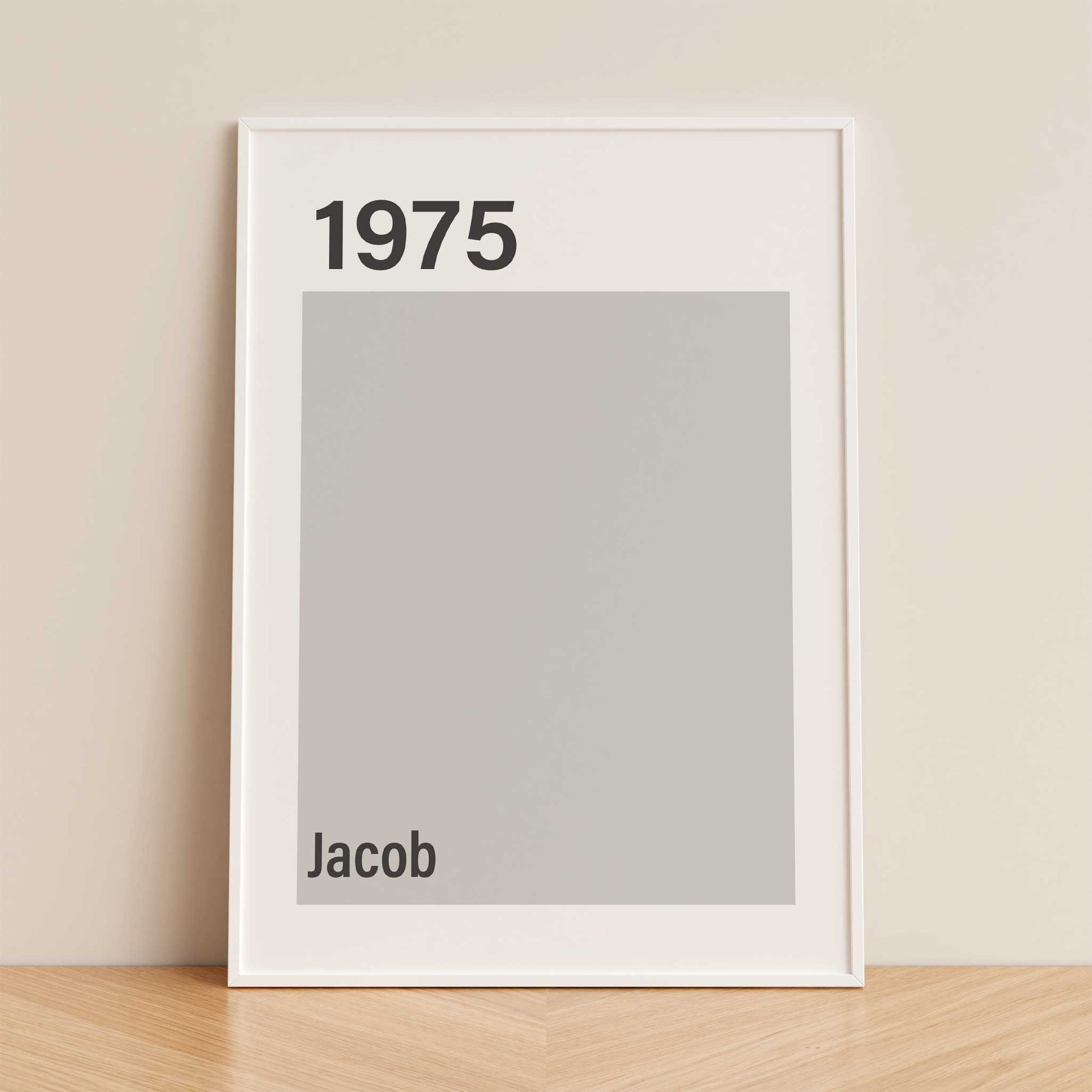 personalised birth year print mockup framed trendy apartment