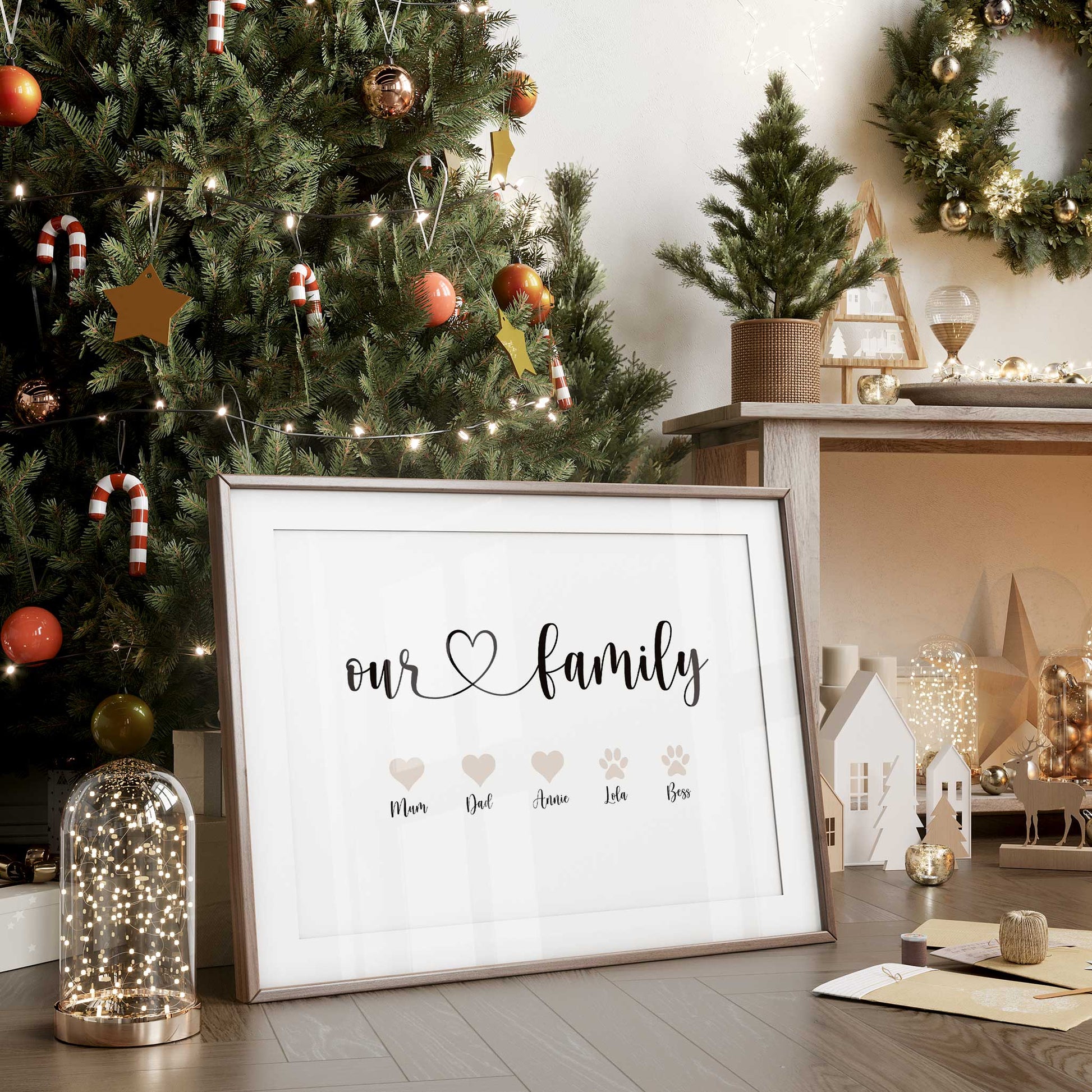 personalised family print mockup frame apartment