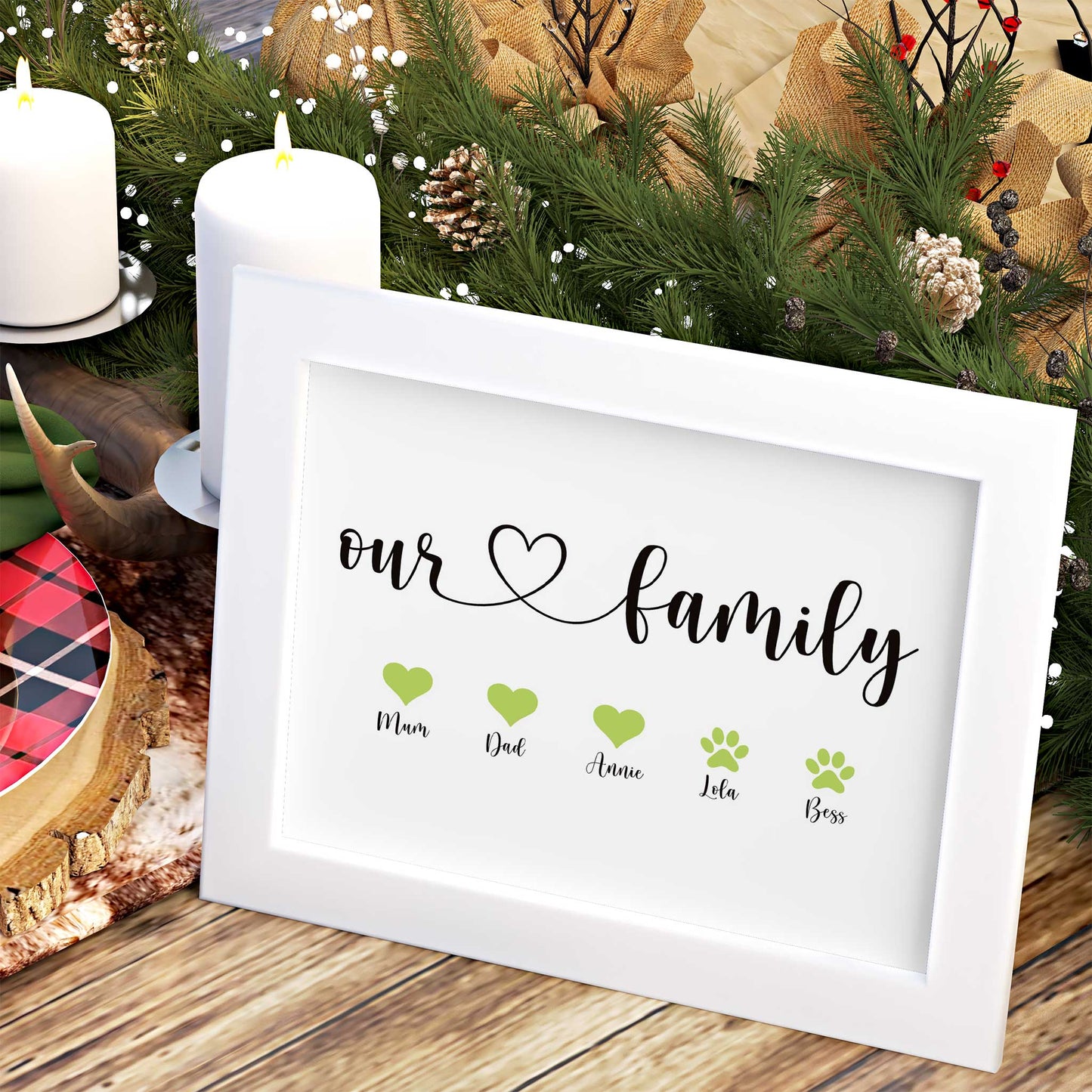 personalised famiy print framed mockup apartment