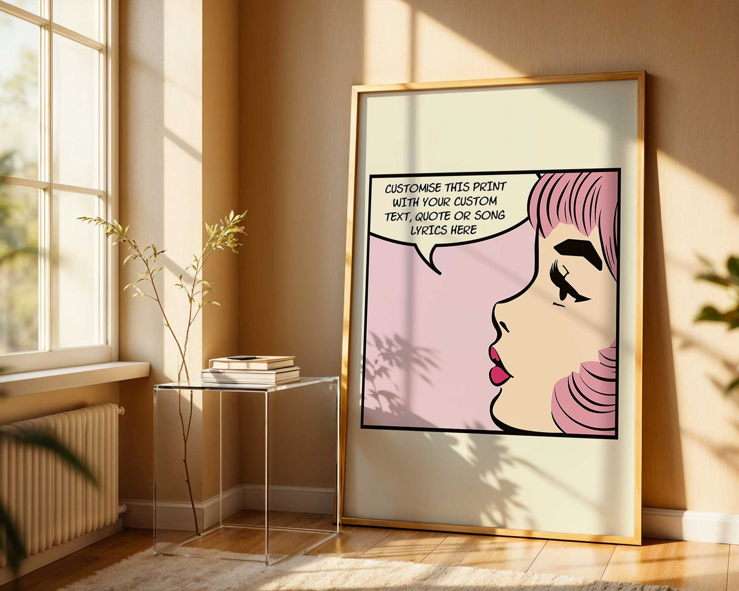 Comic Pop Art Girl | Custom Quote & Song Lyric Print
