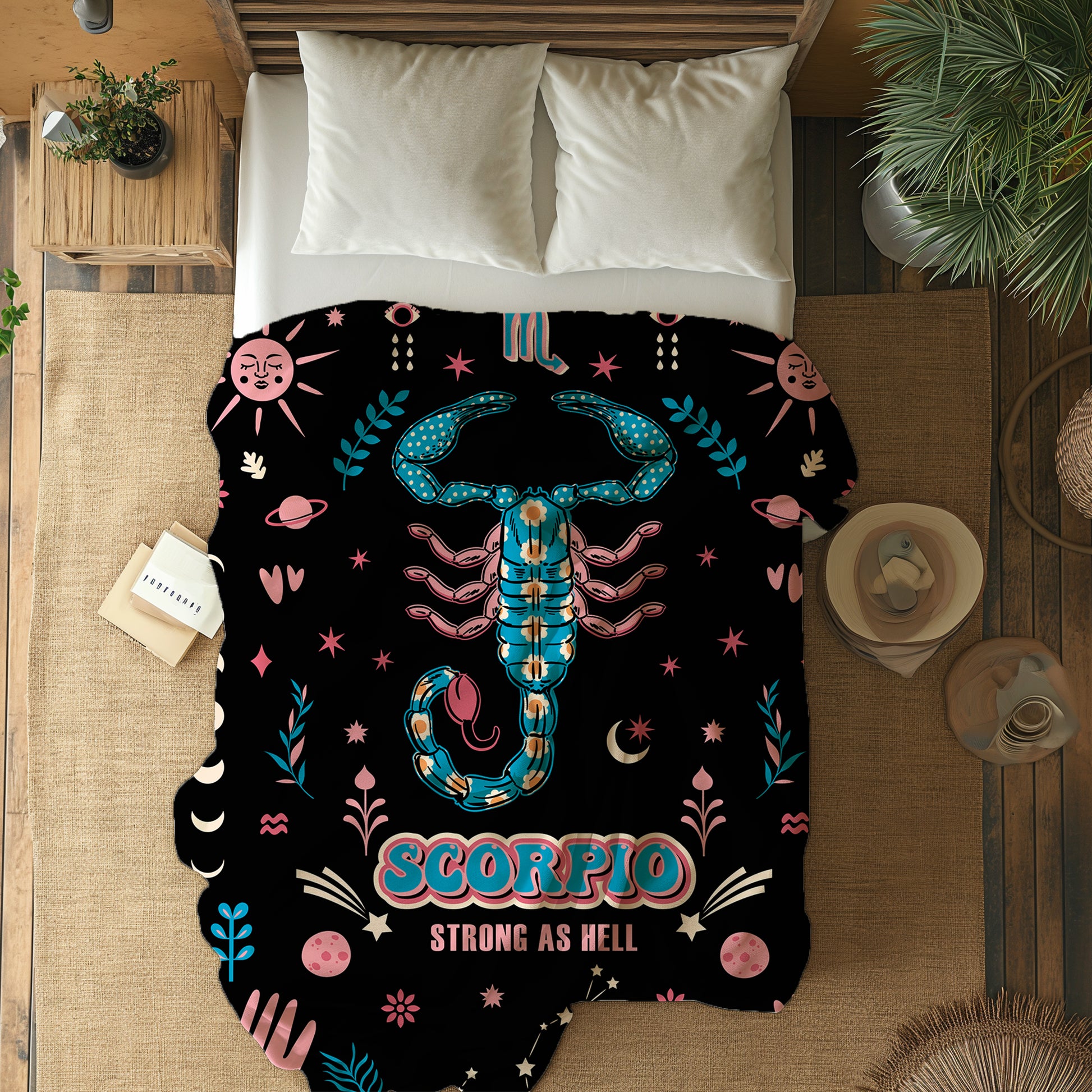 scorpio zodiac sherpa blanket bedroom