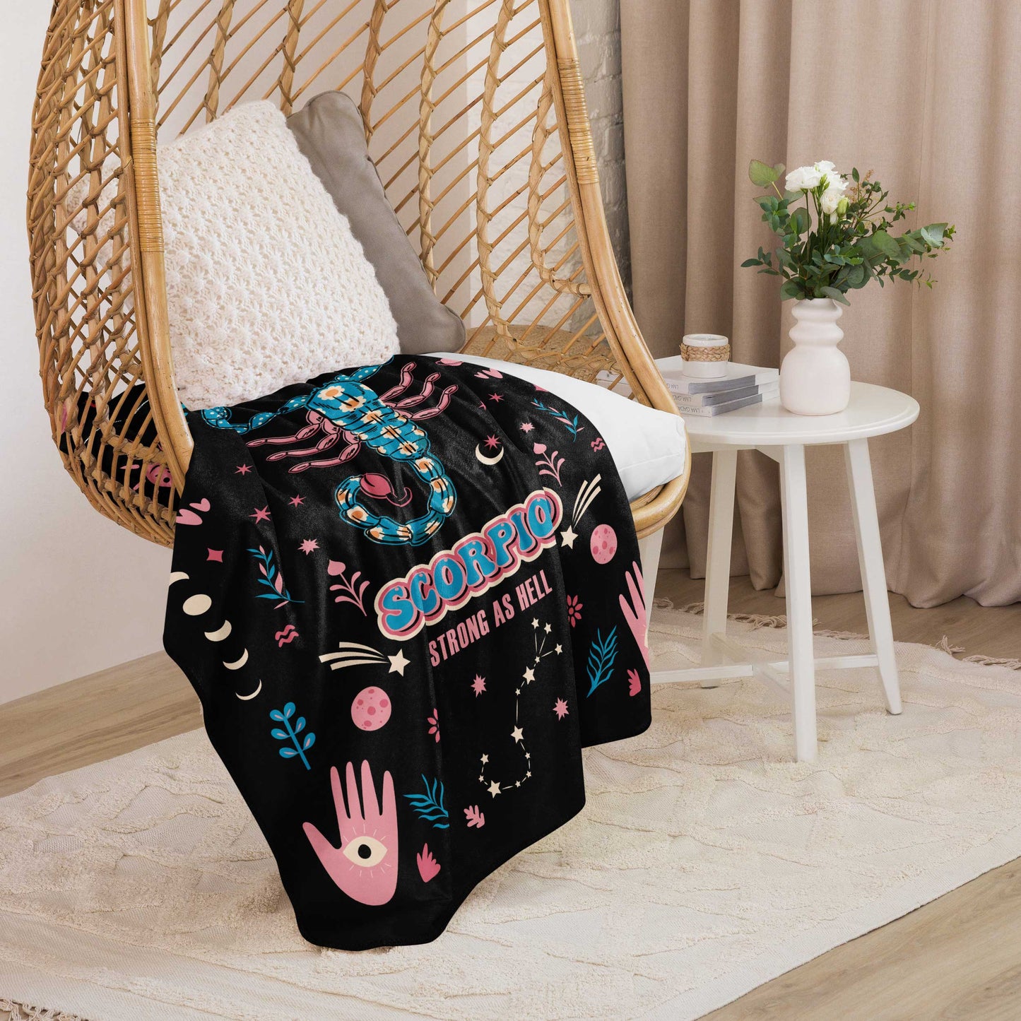 scorpio zodiac sherpa blanket lounge chair