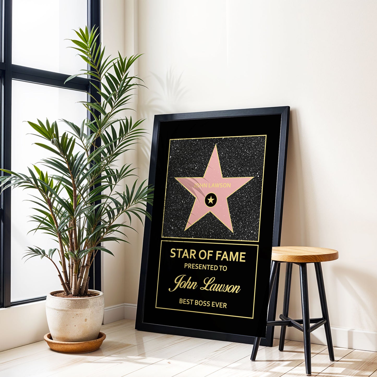 star of fame print hollywood gift framed mockup