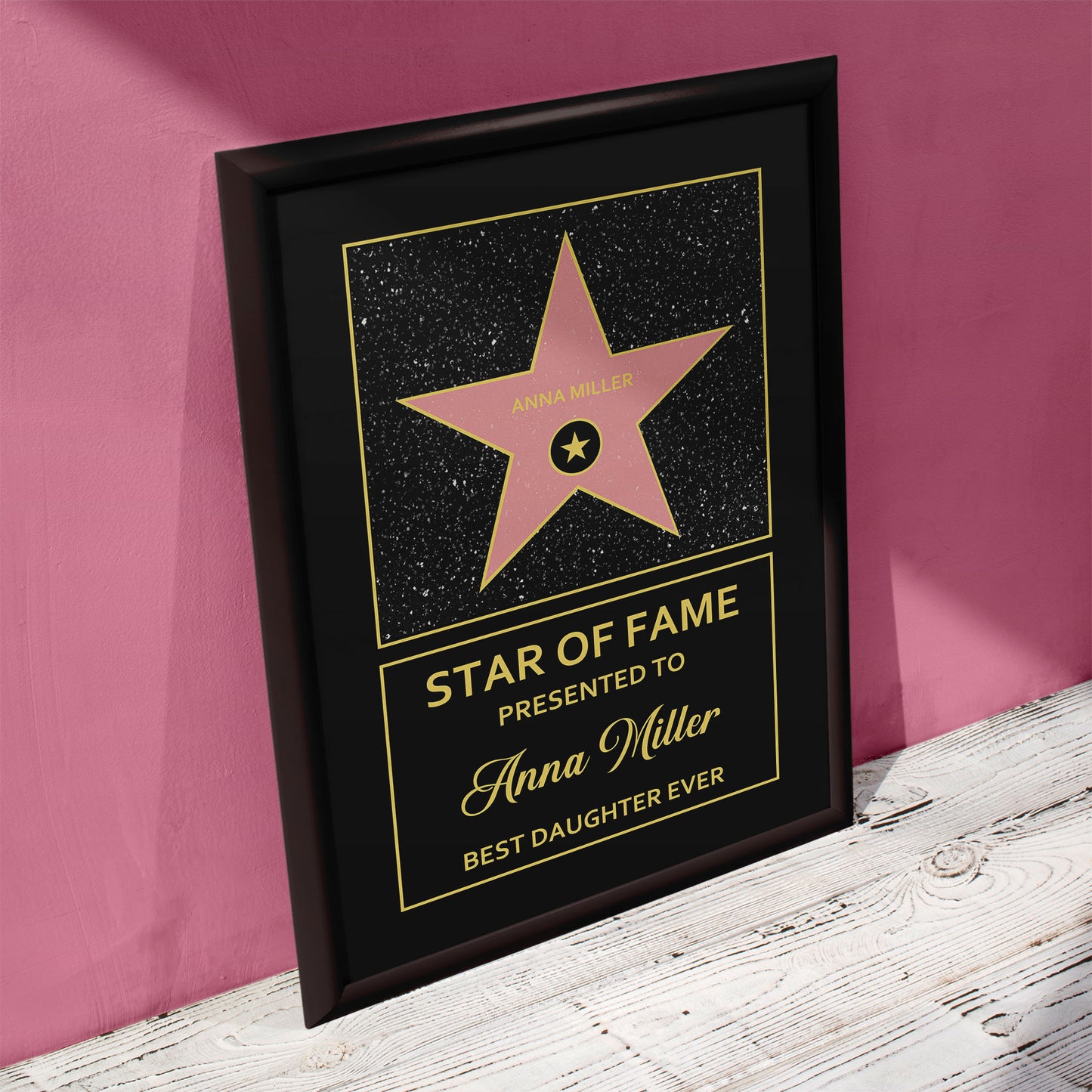 star of fame print hollywood gift framed mockup