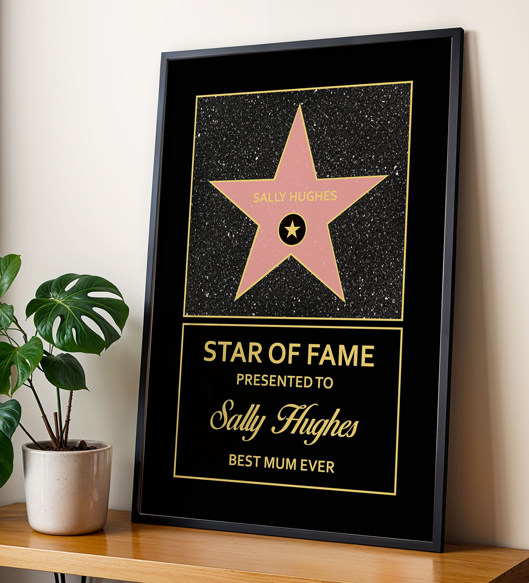 star of fame print hollywood gift framed mockup