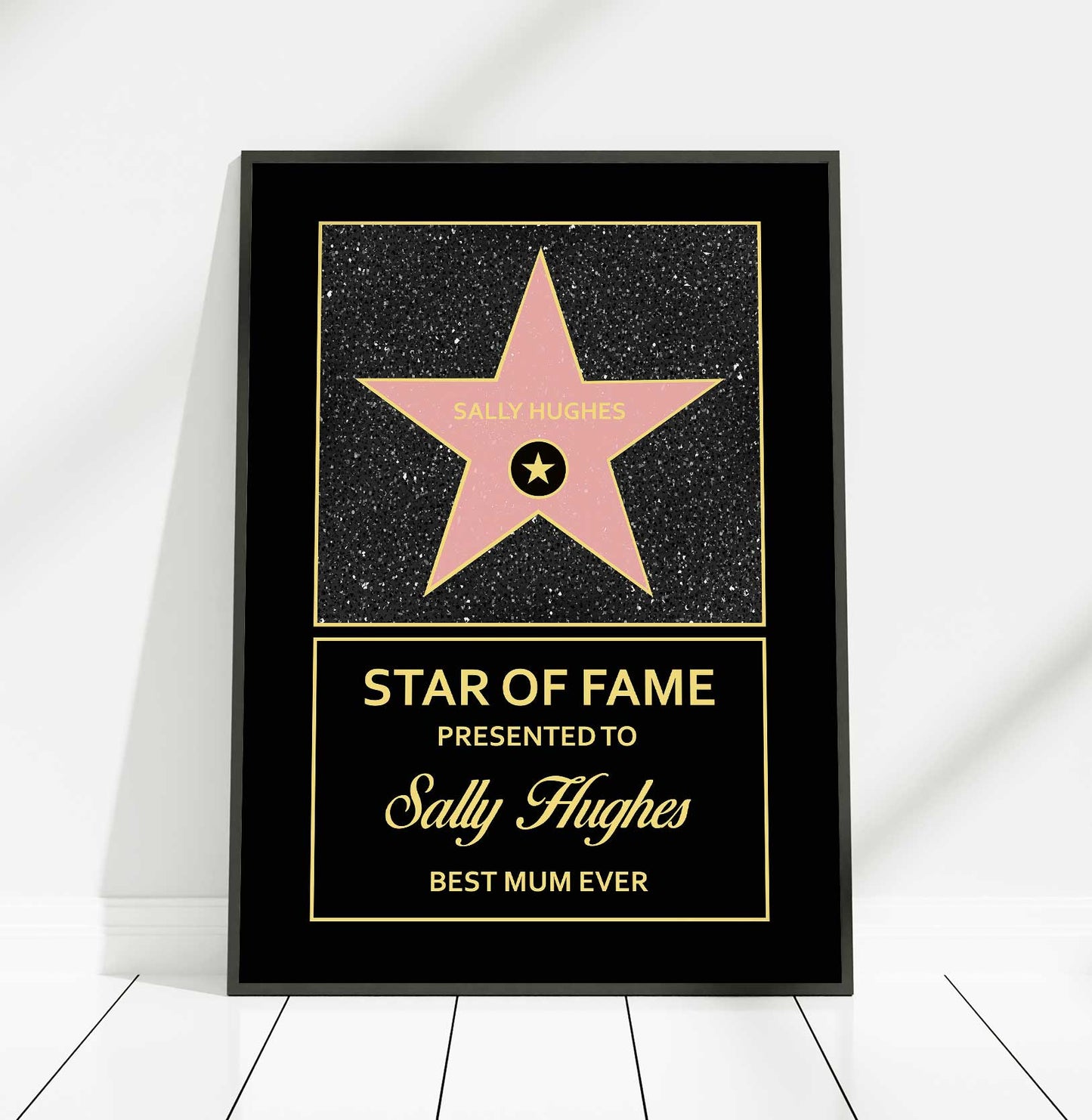 star of fame print hollywood gift framed mockup
