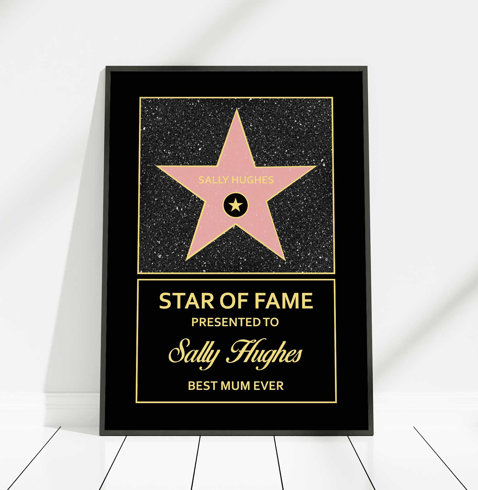 star of fame print hollywood gift framed mockup