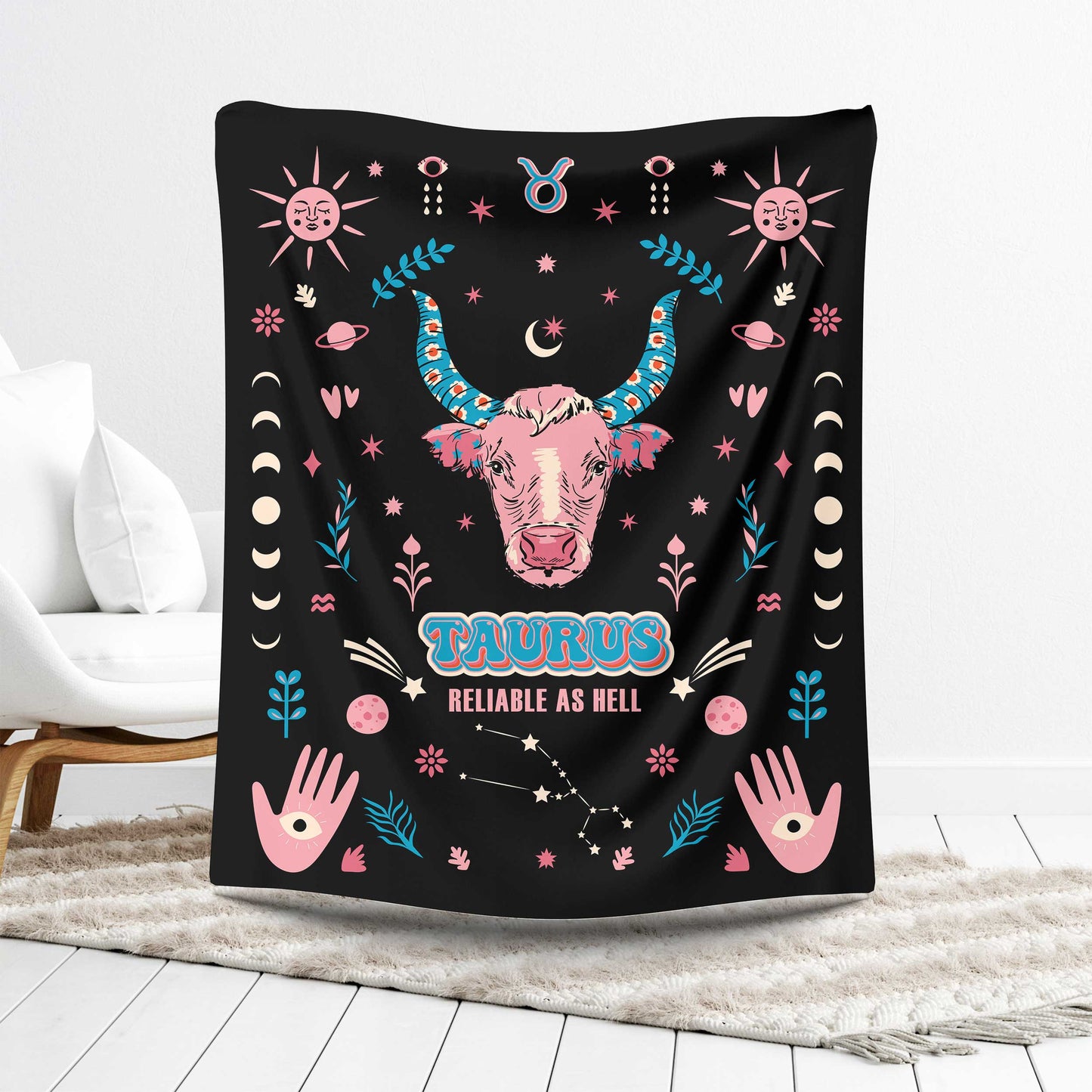 taurus zodiac sherpa blanket lounge